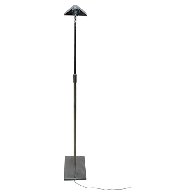 Mid-Century Chrome Swing Arm Pharmacy Task Floor Lamp by Koch & Lowy (Omi) For Sale - Image 9 of 10