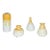Japanese Wabi Sabi Mini Ceramic Vases Golden Leaves Set of Four For Sale