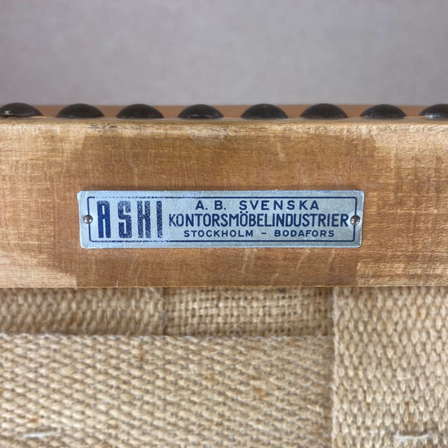 Beige Vintage Swedish Chair by Axel Einar Hjorth for Aski, 1950s For Sale - Image 8 of 9