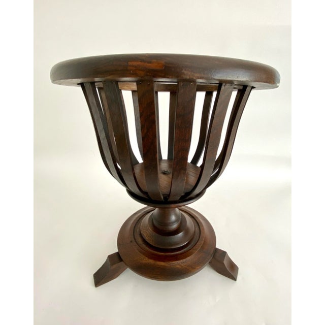 19th C Dutch Oak Turned Ice Bucket Jardiniere For Sale - Image 9 of 12