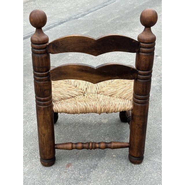 Vintage Oak and Straw Coffee Chair, 1960s For Sale - Image 12 of 18