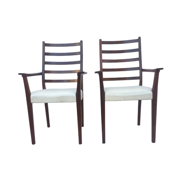 ​1960s Sculptural Swedish Modern Teak Ladder-Back Armchairs by Svegards Markaryd - A Pair For Sale In Baton Rouge - Image 6 of 15