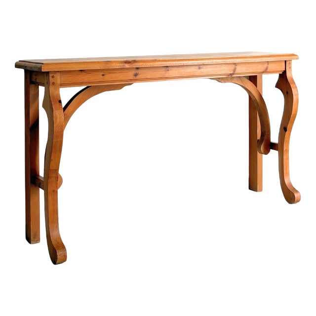 20th Century Hallway Console with Architectural Curves and Scrolled Legs, 1980s For Sale