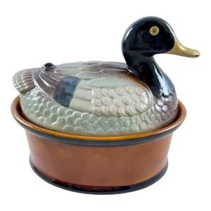 Mid-Century Portuguese Duck Terrine, Faiencerie Subtil