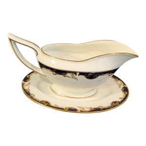 Minton Versailles Gravy Boat With Attached Underplate – Vintage English Bone China