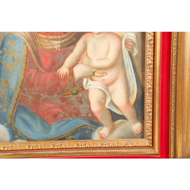 Paint Our Lady of Refuge for Sinners, Oil on Tin, 19th Century For Sale - Image 7 of 11