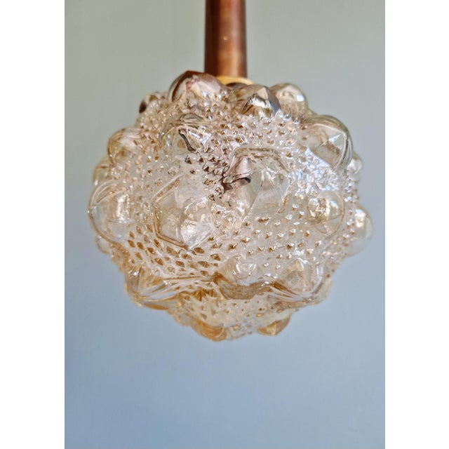 Amber Bubble Glass Pendant Light by Helena Tynell for Glashütte Limburg, 1970s, Set of 3 For Sale - Image 14 of 18