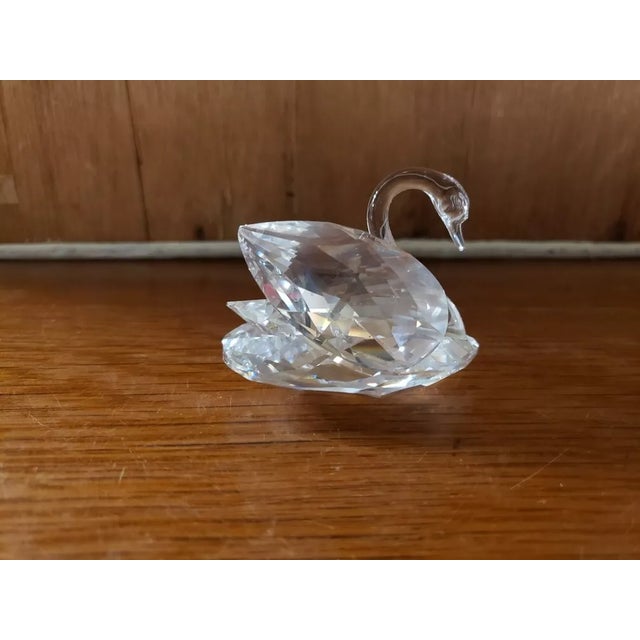 Figurative 1980s Swarovski Crystal Closed Wing Swan Figurine For Sale - Image 3 of 7