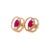 Traditional Diamond Ruby Stud Earrings 14 Karat Yellow Gold 2.41 TCW Certified For Sale - Image 3 of 17