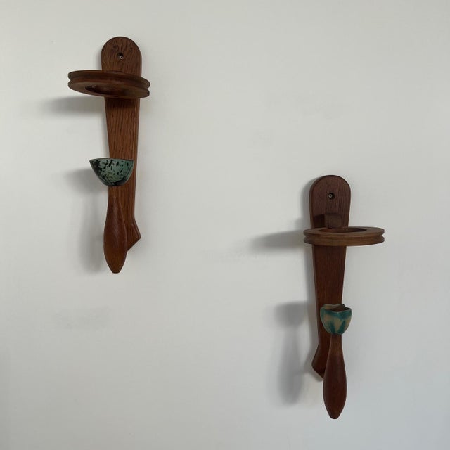 Mid-Century Oak Wall Lights, Set of 2 For Sale - Image 14 of 14