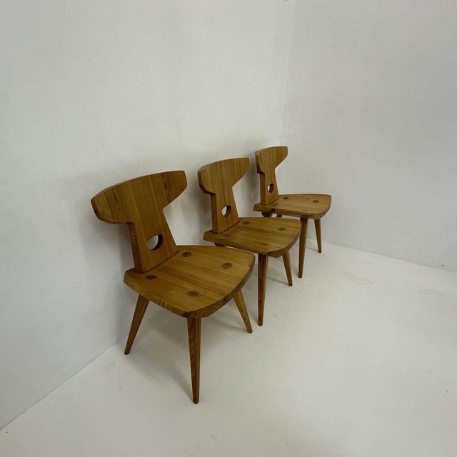 Dining Chairs in Pine from Jacob Kielland-Brandt, Denmark, 1960s, Set of 3 For Sale - Image 3 of 11