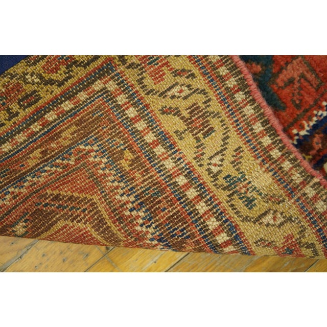 Navy Blue 1930s Blue Navy Paisley Tribal Antique W. Persian Kurdish Rug 3'10" X 12'2" Handknotted Wool Carpet For Sale - Image 8 of 16