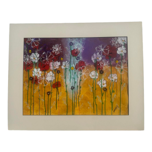Jude Kirby Original Mixed Media Abstract Floral