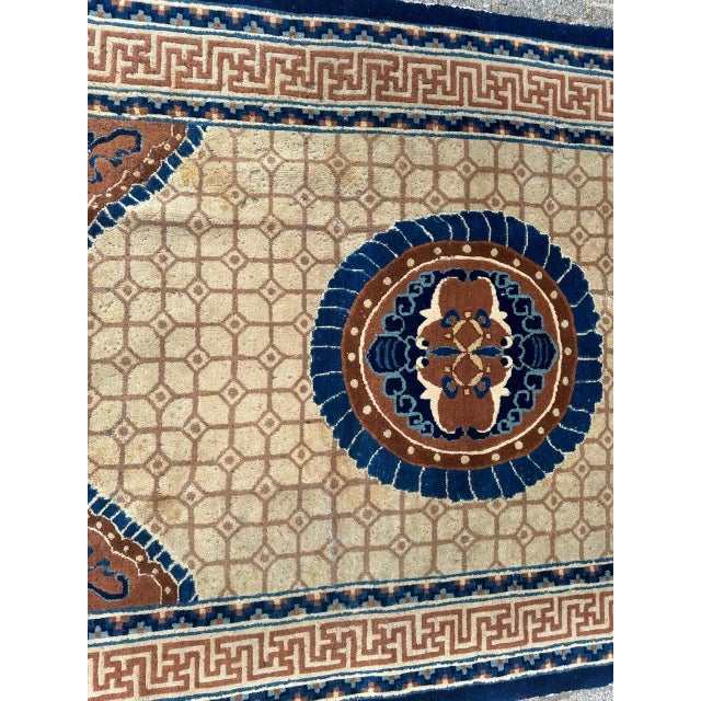 Mid-Century Distressed Chinese Rug, 1940s For Sale - Image 4 of 18