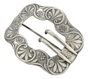 Late 19th Century Unger Brothers Sterling Silver Belt Buckle Brooch or Pin