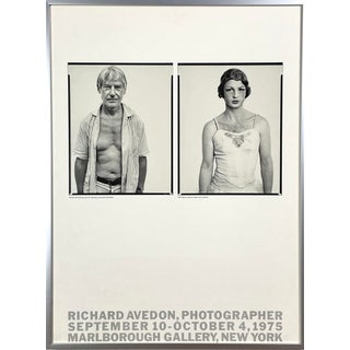 1975 Richard Avedon Marlborough Gallery Exhibition Offset Lithograph With William DeKooning, Framed For Sale