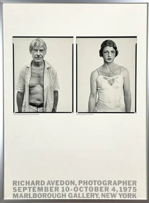 1975 Richard Avedon Marlborough Gallery Exhibition Offset Lithograph With William DeKooning, Framed