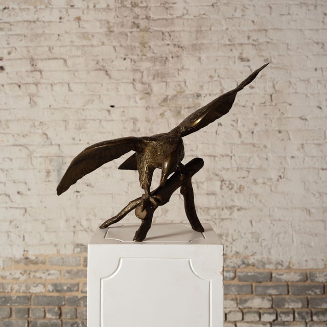 Make a bold, sculptural statement with this 20th century French brass eagle sculpture by Aigle Poiten, a striking piece...