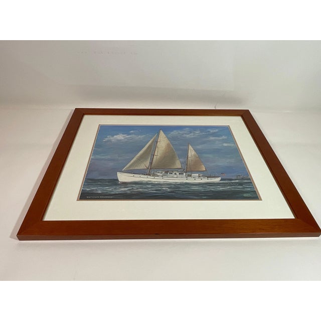 Blue Portrait of the Yacht Patience Prudence For Sale - Image 8 of 12