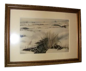 Irish Watercolor Snow on the Bog by Rev Jh Flack