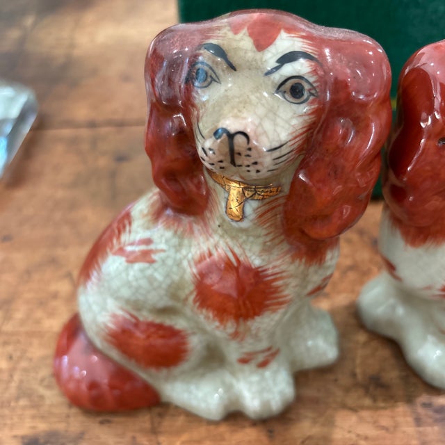 Pair of 5.5" Russett Staffordshire Style Spaniel Dogs For Sale - Image 4 of 8