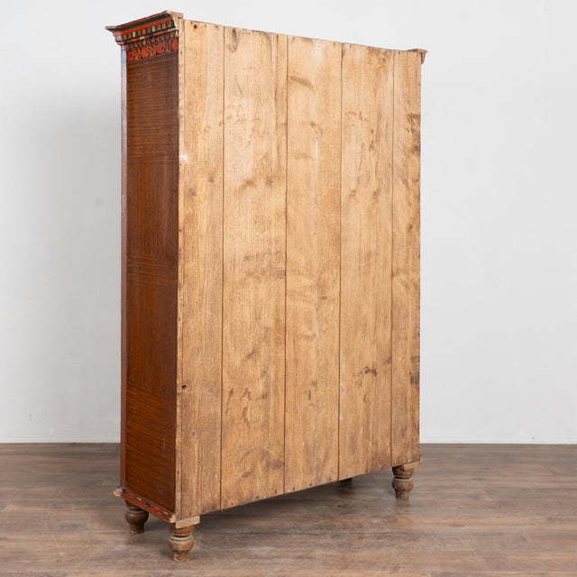 19th-Century Original Red Painted Hungarian Armoire For Sale - Image 12 of 12