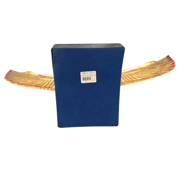 Monumental Egyptian Revival Statue of Goddess Isis With Open Wings and Gold Red Detailing – 21.5" Wide For Sale - Image 15 of 15