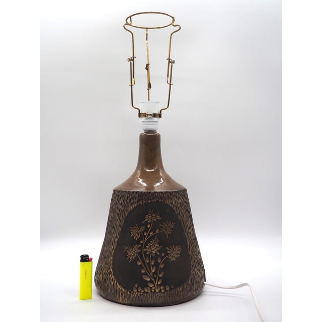 Mid-Century Modern Swedish Ceramic Lamp by Jan Axel Jönson for Röinge Keramik, 1970s For Sale - Image 3 of 15