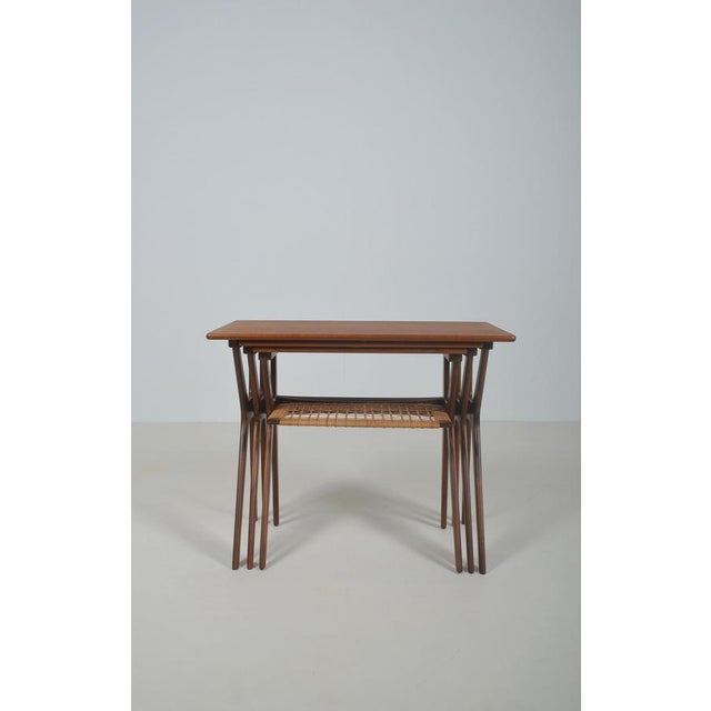 Wood Danish Nesting Tables by Johannes Andersen for Silkeborg, 1960s, Set of 3 For Sale - Image 7 of 12