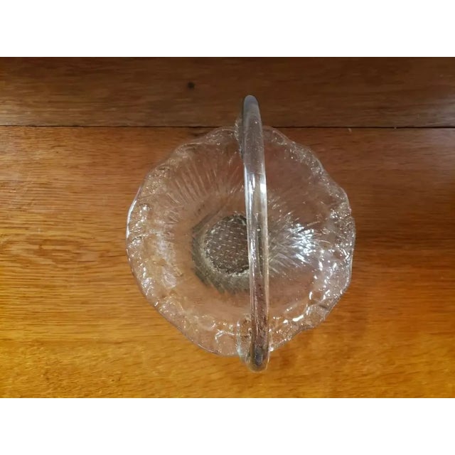 Vintage Glass Handled "Basket Look" Bowl For Sale - Image 4 of 5