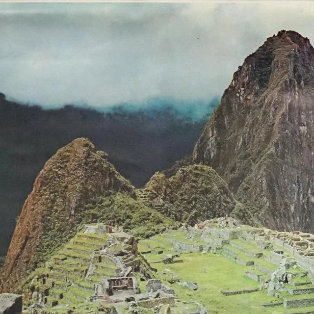 The vintage pull-down photo poster wallchart shows the mystical Macchu Picchu Inca City in Peru. Published by Westermann....
