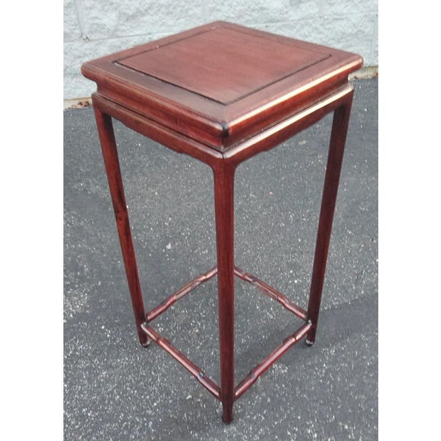 Asian Solid Rosewood Ming low height Plant Stand, Display Pedestal or Candle Stand in great vintage condition. Measures...