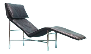 1970s Black Leather ‘Skye’ Chaise Longue by Tord Björklund, Sweden