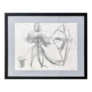Robert Berks Original 1962 Graphite Drawing Series 18 X 21, Framed