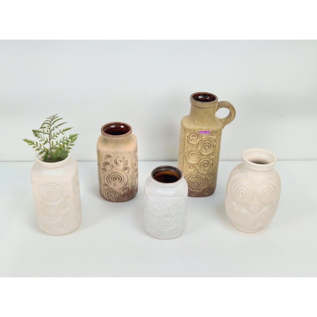 Vintage Jura Vases from Scheurich Ceramic, W. Germany 1970s, Set of 5 For Sale - Image 4 of 10