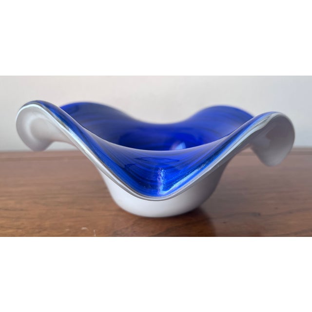 Mid-Century Modern Vintage Italian /Murano Hand-Blown Cased Glass Bowl For Sale - Image 3 of 6