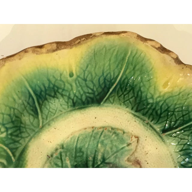 Late 19th Century English Majolica Leaf Bowl For Sale - Image 5 of 9