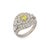 Ladies 18k White Gold Gia Certified Fancy Vivid Green-Yellow Cocktail Ring Size 6 For Sale - Image 4 of 11