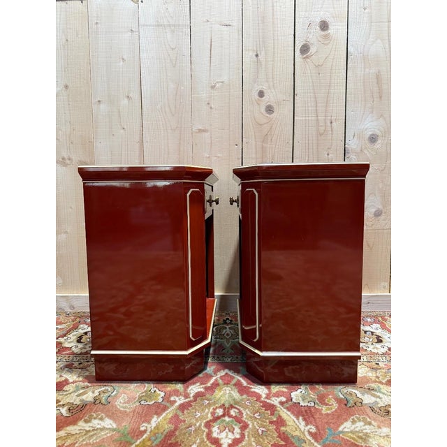 Lacquered Bedside Tables by Maurice Hirsch, 1970s, Set of 2 For Sale - Image 6 of 9