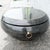 1990s Postmodern Black Tessellated Stone Swivel Top Coffee Table With Extension and Brass Inlay For Sale - Image 5 of 9