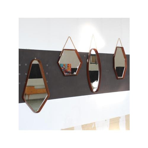 Hexagon-Shaped Wall Mirror, 1950s For Sale - Image 8 of 9