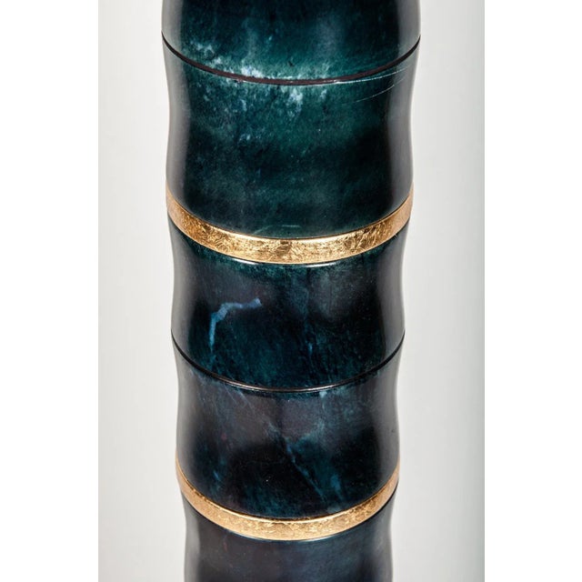 Art Deco Late 20th Century Solid Jade Art Deco Style Heavy Floor Lamp For Sale - Image 3 of 8