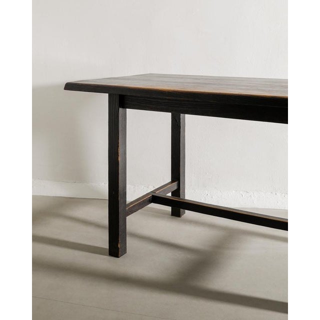1950s Mid-Century Modern French Wooden Cabin Dining Set in Dark Stained Oak, 1950s, Set of 4 For Sale - Image 5 of 13