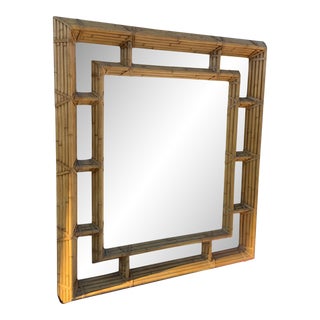 Large Designer Bamboo Mirror For Sale