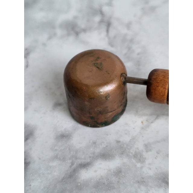 Vintage Copper and Wood Candle Snuffer For Sale - Image 4 of 10