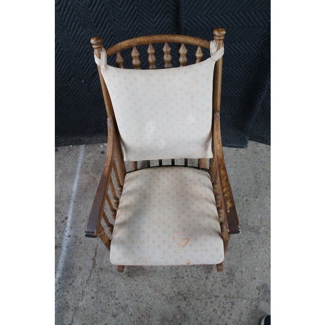 1960s 1960s Virginia House American Victorian Revival Oak Spindle Back Rocking Chair Rocker For Sale - Image 5 of 13