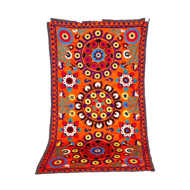 Asian 1970s Vintage Suzani Fabric For Sale - Image 3 of 4