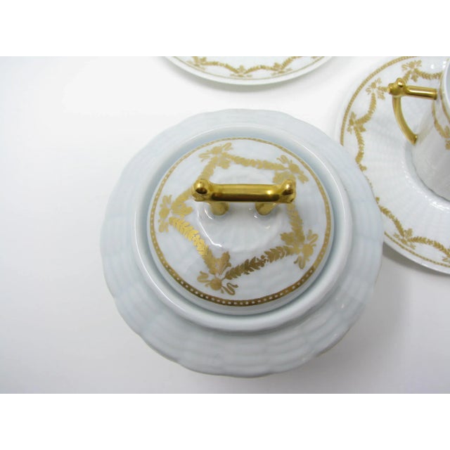 1950s Vintage Robert Haviland & C. Parlon Limoges Porcelain Demitasse Tea or Coffee Set With Gold Decoration - 24 Pieces For Sale - Image 5 of 13