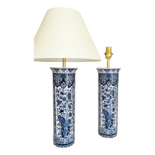 Antique Delft Table Lamps from Royal Delft, Set of 2 For Sale