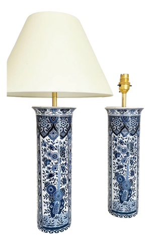 Antique Delft Table Lamps from Royal Delft, Set of 2